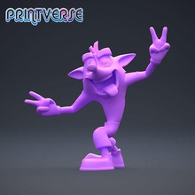 crash bandicoot action figure miniature figurine collectible statue toy preschool couple silhouette videogame gaming console playstation character art sculptures 3d print model - Mito3D