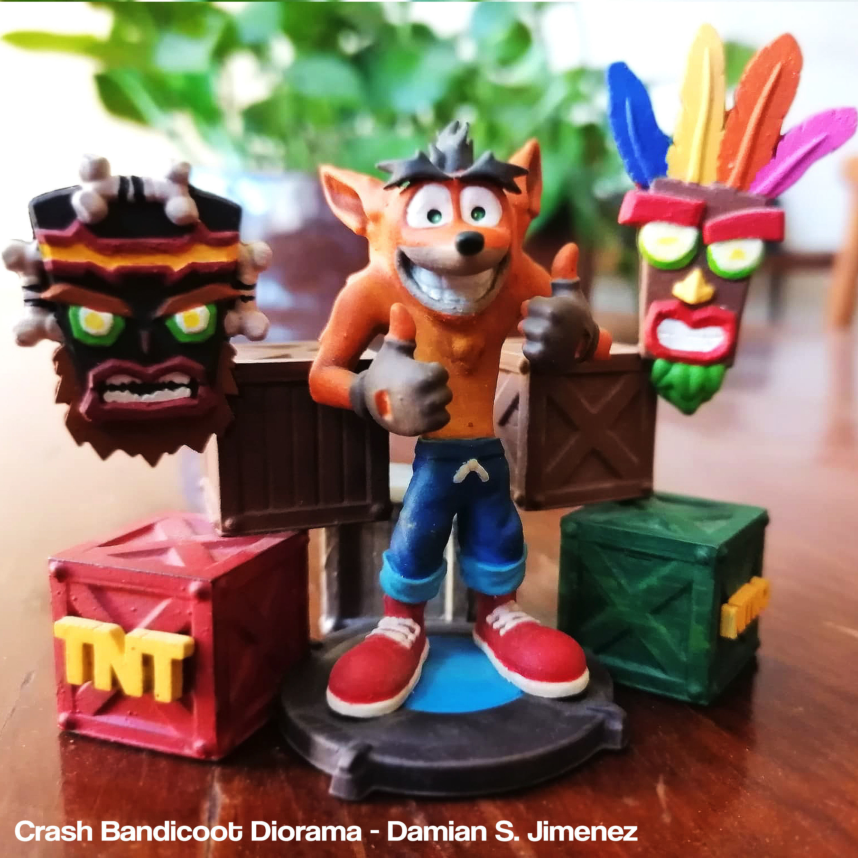 crash bandicoot diorama uka aku 3d printable video game about time 4 3dprint toy 3dmodel printed print sculpture cartoon statue collection collectable games toys 3D print model - Mito3D