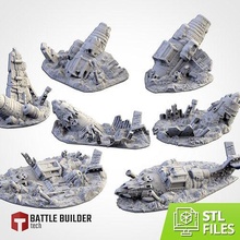 crashed planes space marine warhammer 40k dune stranger aircraft terrain orks ork orc orcs vehicle military airplane isolated star wars army games toys game accessories 3d print model - Mito3D