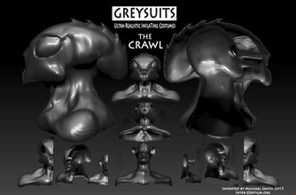 crawl - şişirme kostüm moda meydan okuma sürün greysuits ınter zentium kostümleri maskeleri şişme diğer uzaylı canavar örümcek 3d print model - Mito3D