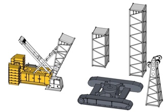 crawler crane 280ton hobby-Heimwerker schwer Industrie Maschine mechanisch ist Fahrzeug hobby diy Teile mechanische 3d print model - Mito3D