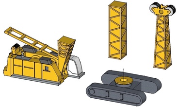 robot d'exploration grue 885 industrie lourd machine machinerie équipement loisir diy mécanique pièces 3d print model - Mito3D
