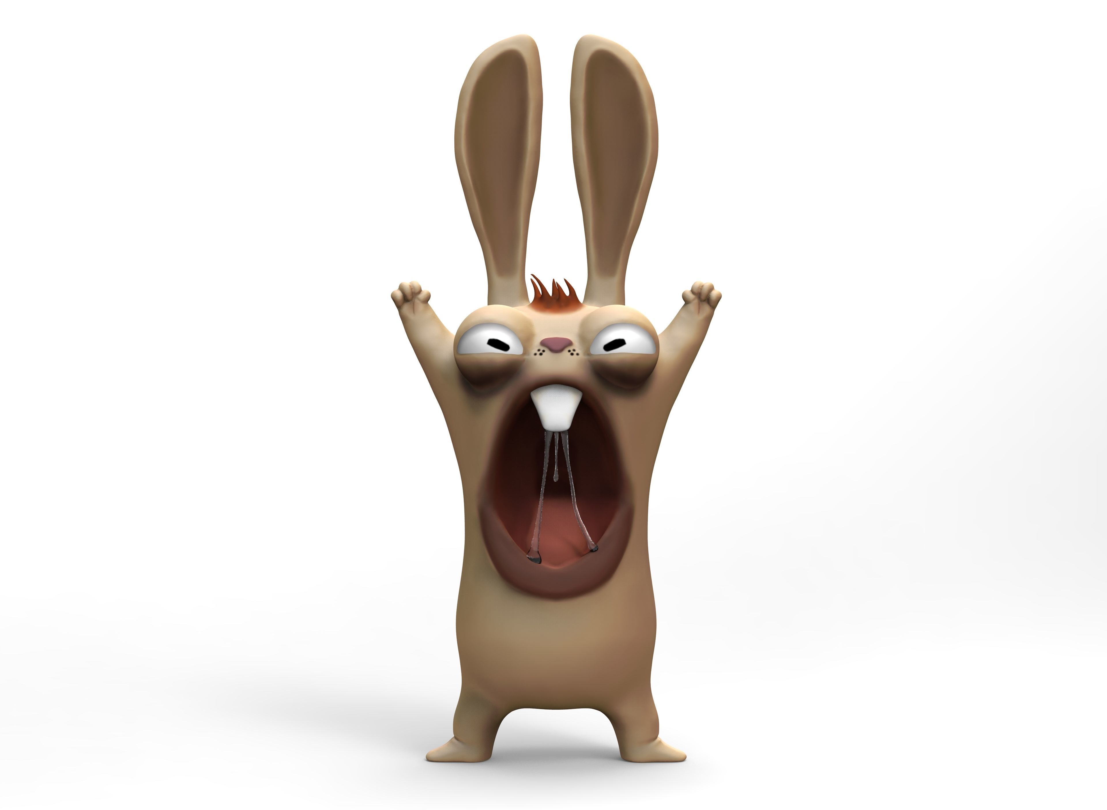 crazy rabbit bunny cartoon baby cute animal easter print pet printable mad psycho nutty nature funny angry games toys 3D print model - Mito3D