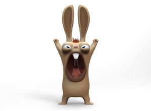 loco conejo conejito dibujos animados bebé lindo animal pascua resurrección impresión mascota imprimible enojado psicópata nuez naturaleza gracioso juegos juguetes 3d print model - Mito3D