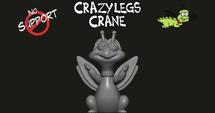 crazylegs crane - dragonfly games-toys dragongly pink panther toy gift retro childhood zbrush toon caricature tv show ender3 games toys 3d print model - Mito3D