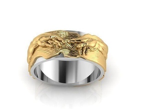 creazione of adamo mani squillare gioielleria oro lusso prezioso elegante nozze moda gioiello anelli 3d print model - Mito3D