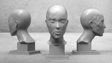Créatif portrait 2 sculpture art homme statue figure décor tête femme visage sculptures 3d print model - Mito3D