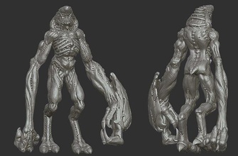criatura anatomia escultura personagem Horror 3dprint jogos brinquedos borda estatueta 3d print model - Mito3D