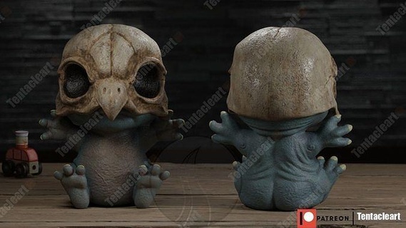 creature 2 series horror art sculptures 3d print model - Mito3D