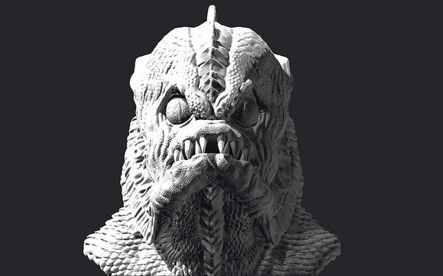 criatura negro laguna busto 3d imprimible figura gillman película horror 50s coleccionable arte esculturas zbrush 3dprint 3d print model - Mito3D