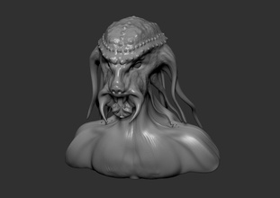 creature bust 3 art monster evil alien sci fi fiction head ugly sculptures 3d print model - Mito3D