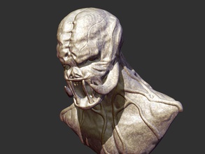 creature bust 5 art monster evil horror beast grave zombie dean undead sculptures 3d print model - Mito3D