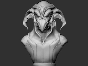 creature bust 7 art sculpture head scifi fiction monster alien bird sculptures 3d print model - Mito3D