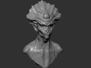 Kreatur Büste 8 Kunst Gesicht monster alien Kopf die statue Skulptur Skulpturen 3d print model - Mito3D