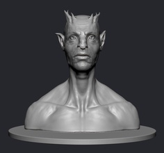 creature bust art printable sculpt character sculptures 3d print model - Mito3D
