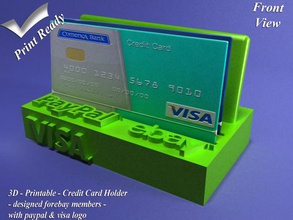 titulaire de carte crédit art credir une visa maître mastercard paypal payer paiement le des signes les logos 3d print model - Mito3D