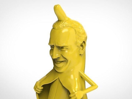 Siniestro Joe plátano estatua Arte escultura gracioso parodia biden democrático partido demócrata estúpido lento convención Triturar personaje 3d modelo esculturas 3d print model - Mito3D