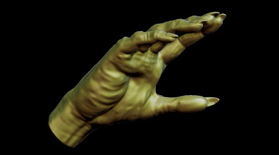 gruselige monster hand-Modell 3d-drucken Kunst hand gruselig Kreatur horror fantasy, fiktive Dämon böse finger Grab tombstone Untoten Tod halloween spooky 3d drucken Skulpturen 3d print model - Mito3D