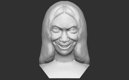 creepy smile character horror movie smile horror movie character billy puppet annabelle conjouring hollywood creepy bust monster human woman evil scary 3d printing film sculpture art sculptures  3d print model - Mito3D