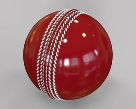 cricket ball sports game outdoor wooden bat leather stitched parted sport stadium detailed pitch arena games toys accessories 3d print model - Mito3D
