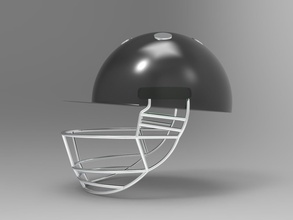 cricket helmet 3d model protection glazed sphere ball shaped armor connection directory isolated games toys game accessories 3d print model - Mito3D