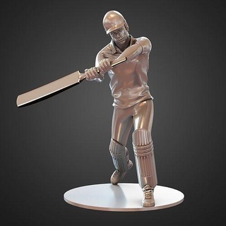 cricket player sport ball bat character stadium play sports game man games team art sculptures 3d print model - Mito3D