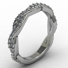 criss cross ring jewelry gold diamond printable wedding fashion rings 3d print model - Mito3D