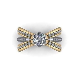 kreuz quer 1ct Damen Ring 3d Modell Modering Schmuck Gold druckbar Diamant Ringe Mode Hochzeit Engagement Platin 3d print model - Mito3D