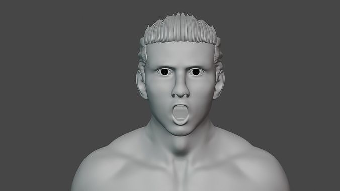 cristiano ronaldo uomo corpo viso arte sculture 3D print model - Mito3D