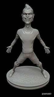 Cristiano Ronaldo Christian cr7 caricature Football art sculptures 3d print model - Mito3D