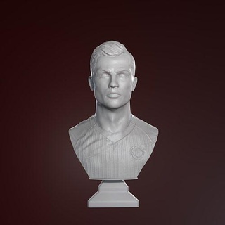cristiano ronaldo bust 3d printing cr7 madrid united manchester juventus messi portugal printable football soccer resin supports sculptures art worldcup maradona 3d print model - Mito3D