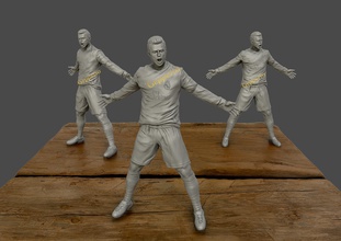 cristiano ronaldo celebration 3d sculpture cristianoronaldo cr7 statue football footballer art sculptures human people 3d print model - Mito3D