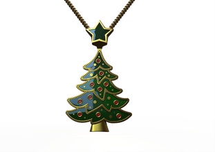 cristmas pendant christmas decoration gold celebration printable jewelry necklace diamond cristmastree silver 3dprint pendants 3d print model - Mito3D