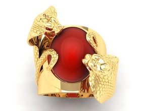 croba ring oval ruby men 430 jewelry fashion accessories gold diamond man woman women unisex design fengshui rings 3d print model - Mito3D