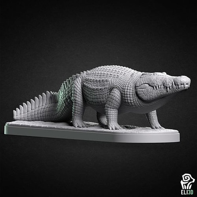 crocodilo animal animais estátua miniatura escultura figura selvagens arte esculturas pântano jacaré croc 3d print model - Mito3D