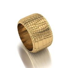 couro de crocodilo anel jóias printable platina prata prototipagem croc cnc ouro anéis 3d print model - Mito3D