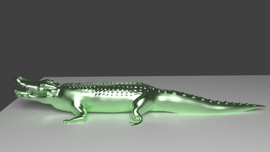 coccodrillo simpatico modello rettile animale fiume lucertola scala alligatore mascella coda minaccioso lowpoly stampa arte sculture 3d print model - Mito3D