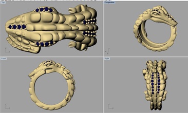 crocodile ring dragon dog jurassic diffrent jewelry rings animal 3d print model - Mito3D