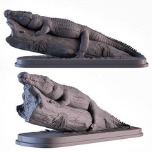 Krokodil Baum Tier Reptil Eidechse Kreatur Natur Leguan Fisch Statue Skulptur Kunst Miniatur Dekor 3dprinter druckbar Skulpturen 3d print model - Mito3D