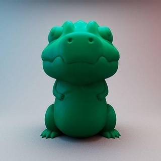 Krokosaurier Kroko Krokodil niedlich Tier Miniatur Drachen Saurus Mini Sammlung Farbe stilisiert Karikatur Pixar Disney Büste Statue Spielzeug Kunst Artoy Skulpturen 3d print model - Mito3D