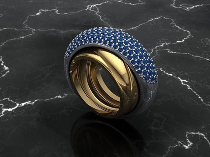 storto squillare gemme accordi gioielleria lusso Fidanzamento oro argento diamante moda arte passatempo fiore gemma gioiello platino prezioso infestato anelli 3d print model - Mito3D