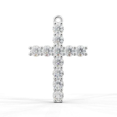 cross pendant necklaces 3mm çapraz kolye kolyeler takı altın gümüş mücevher platin isa elmas beyaz değerli parlak 3d print model - Mito3D