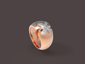 ponto-cruz anel ouro de prata platina sterling metal metalizado diamante brilhantes gem pedra printable jóias excelente maravilhoso precioso elegante anéis 3d print model - Mito3D