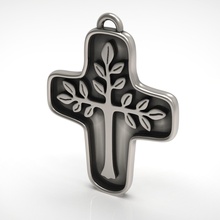 de la croix bijoux 3djewelry cad jewelrycad jésus religion symbole l'église or d'argent le métal imprimable oxidate d'arbre en arbre nature pendentifs 3d print model - Mito3D