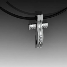de la croix bijoux or d'argent gem briliant le diamant pendentif bague en l'anneau joyau pendentifs 3d print model - Mito3D
