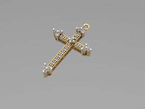 cross jewelry jewellery gold si silver platinum diamond gemstone brillant gem jewel ring earrings necklaces pendant bracelet pendants 3d print model - Mito3D