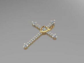çapraz takı mücevher altın Gümüş platin elmas taş parlak gem yüzük küpe kolye bilezik 3d print model - Mito3D