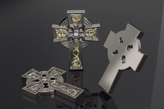 de la croix bijoux art dieu celte pendentifs 3d print model - Mito3D