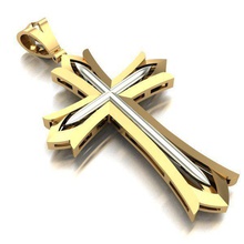 cross jewelry gold silver jewel printable pendants 3d print model - Mito3D
