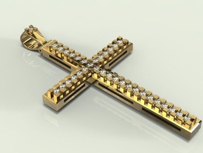 cross gold pendant diamonds symbol jewel gem silver brilliant jewelry diamond platinum pendants 3d print model - Mito3D